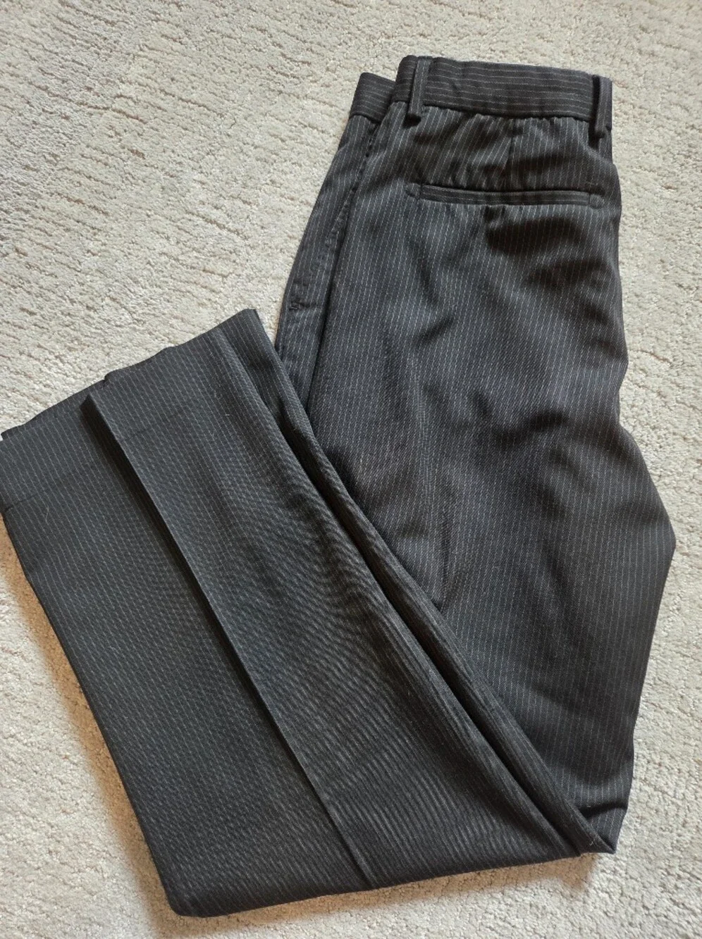 Banana Republic Men’s Black Pinstripe Dress Trousers